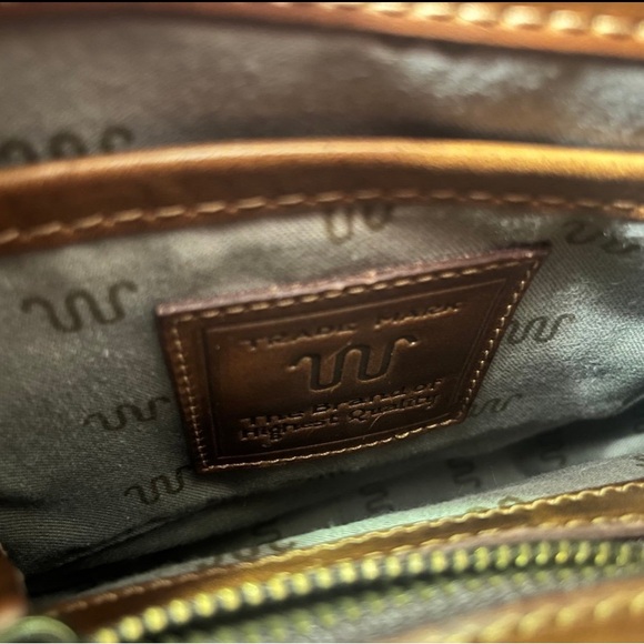 New! King Ranch Saddle Shop Crossbody Brown Brushed Leather Shoulder Bag Purse - Picture 8 of 8